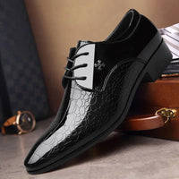 Luxury Men's Business Leather Shoes Black Formal Shoes Plus Size 38-49 Mens Wedding Shoe Lace Up Trend Shoes for Men Spring New Good Vibrations