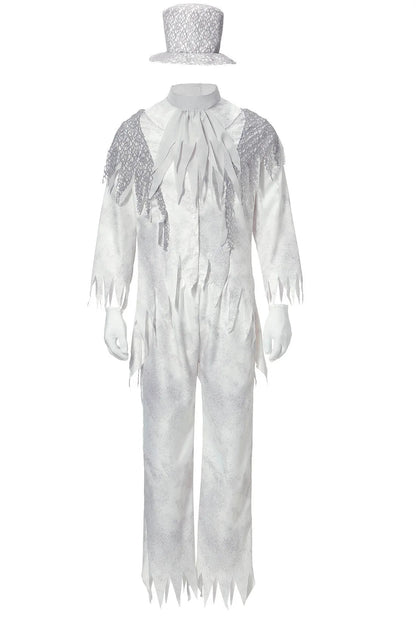 Halloween Magician Cosplay Costume Halloween Men Suit Vintage White Gentleman Dress Up Stage Performance Carnival Clothing Good Vibrations