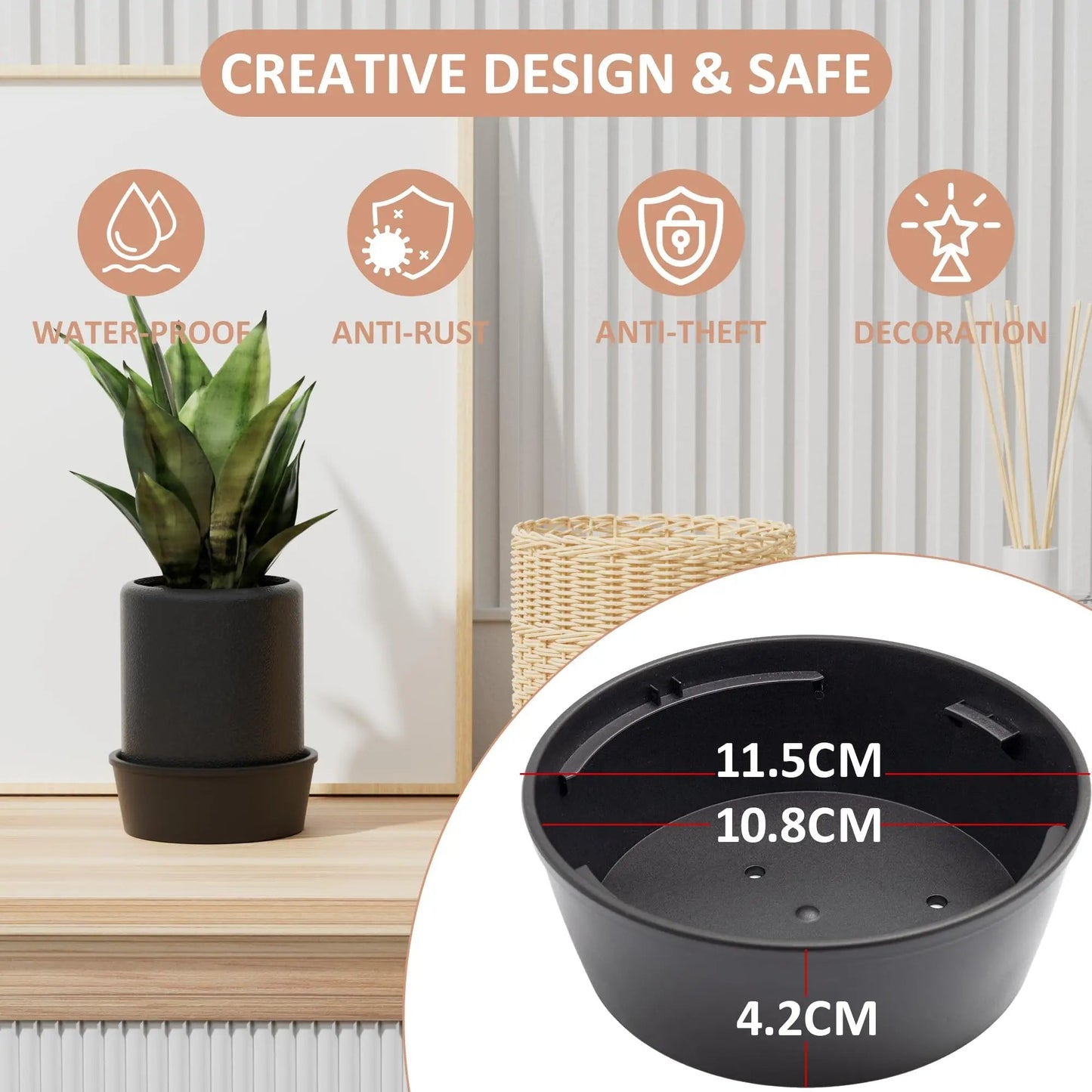 Hidden Key Box with Combination Lock Hidden Safe Small Storage Lockable Box with Code Outdoor Secret Items for Decor Flowerpot Good Vibrations