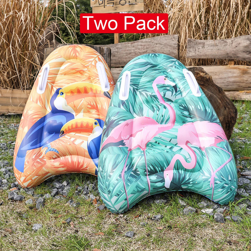 Inflatable Body Boards with Handles for Water Slides, Surfing Board for Slip Slide, Swimming Pool Floating Water Boards Good Vibrations