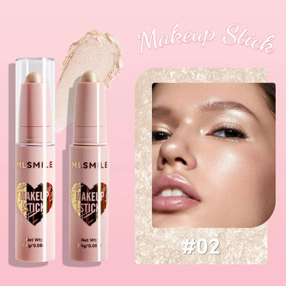 MLSMILE 8 Color High Gloss Pearl Contouring Stick Face Brightening Sleeper Silkworm Pen three-dimensional Face contour Shadow Good Vibrations