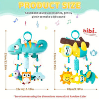 Crib Hanging Rattles Toys Baby Toys Cartoon Animal Spiral Hanging Toy with Ringing Bell Stroller Car Toys for Infant Newborn Good Vibrations