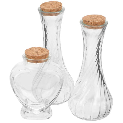 3 Pcs Wedding Sand Ceremony Bottle Set Glass Jars Storage Containers Transparent Landscape Bottles Wishing Jars Mini Bottles Good Vibrations