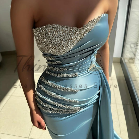Thinyfull Sexy Mermaid Prom Evening Dresses Saudi Arabia Beadings Party Dress Women Cocktail Prom Gowns robe soirées Customized Good Vibrations