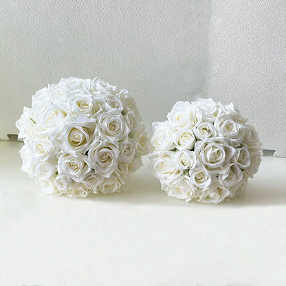 Bride Bridesmaids Bouquet Wedding Flowers Accessories Boutonniere Men White Silk Roses Artificial Bridal Bouquet Centrepiece Good Vibrations