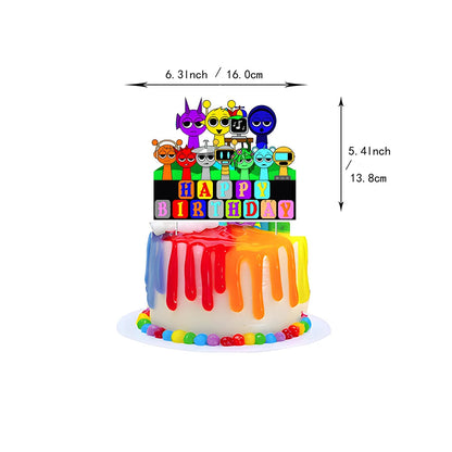 Incredibox Sprunki Birthday Party Decoration Balloon Tableware Backdrop Cake Topper Split Sales Sprunki Birthday Party Supplies Good Vibrations