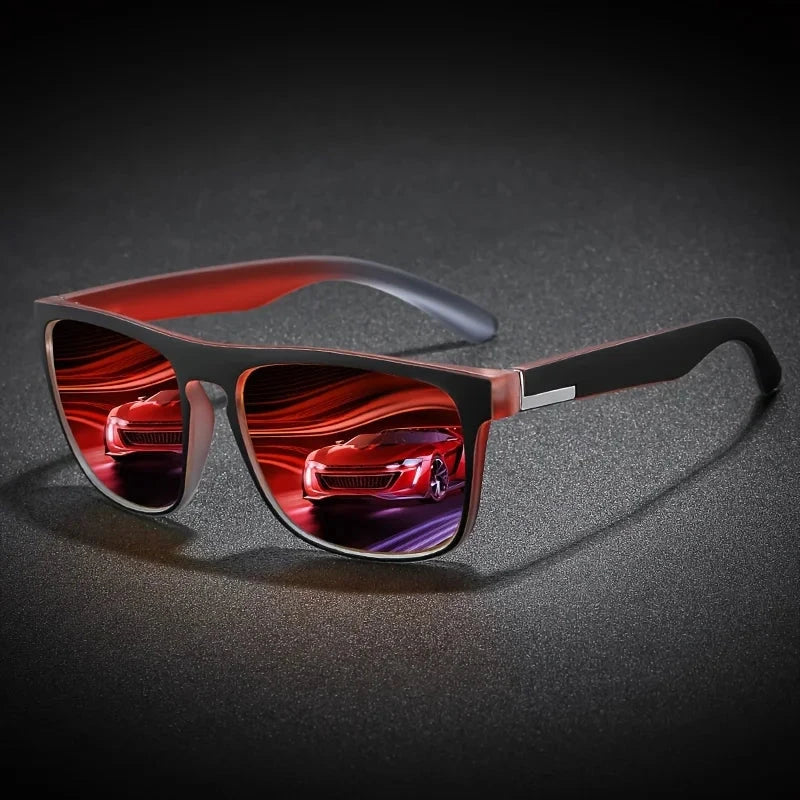 Sporty Square Fashion Glasses for Men and Women,Anti-Reflective PC LensesComposite Frame,Ideal for Cycling, Driving,Beach Travel Good Vibrations