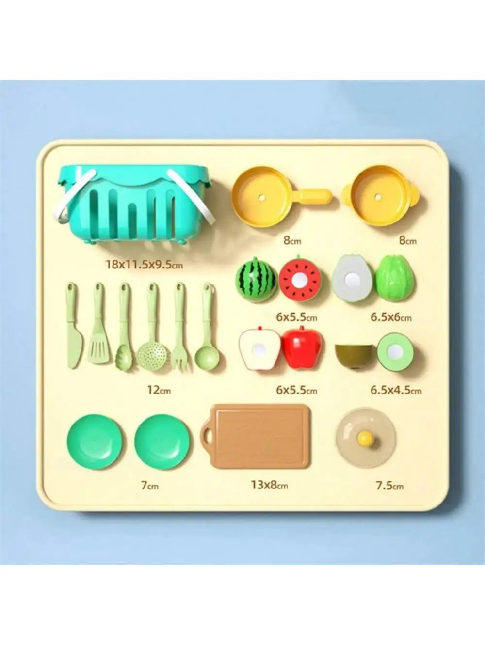 Cutting Play Food Toy for Kids Kitchen Pretend Fruit & Vegetables Accessories Educational Toy Food Kit for Toddler Children Gift Good Vibrations