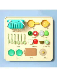 Cutting Play Food Toy for Kids Kitchen Pretend Fruit & Vegetables Accessories Educational Toy Food Kit for Toddler Children Gift Good Vibrations