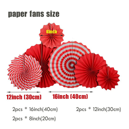 Kids Boy Girl 1st Birthday Party Favor Blue Pink Set Mixed Size Folding Paper Fans Wedding Ceremony Christmas Holiday Decor Good Vibrations