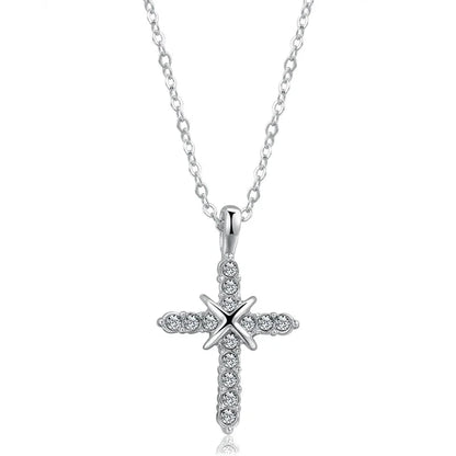 Cross Pendant Necklace For Women Iced Out Crystal Silver Plated Chain Collar Choker Necklace Christmas Jewelry Fashion N456 Good Vibrations