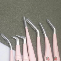 6 Types False Eyelash Tweezers Stainless Steel Anti-static Pincet Curved Strip 3D Lashes Extension Tweezer Makeup Tools Good Vibrations