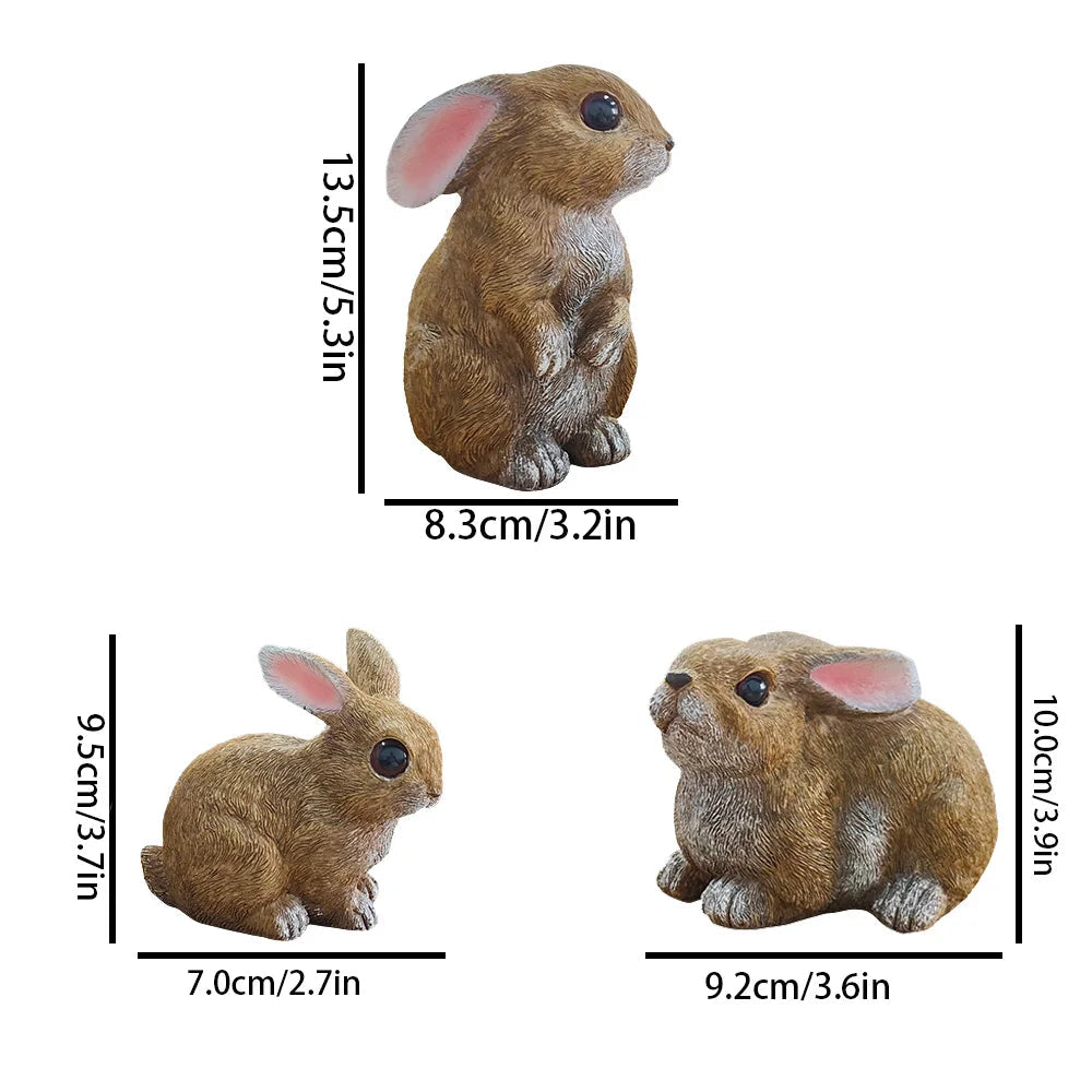 Bunny Decor Yard Decorations Outdoor Set of 3, Bunny Decorations for Home Garden Outdoor Statues, Easter Bunny Table Funny Garde Good Vibrations