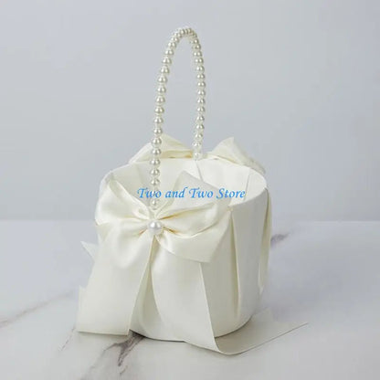 HX6F Handmade Punnet Pillow Rings Bearer Basket for Enchanting Wedding Ceremony Good Vibrations