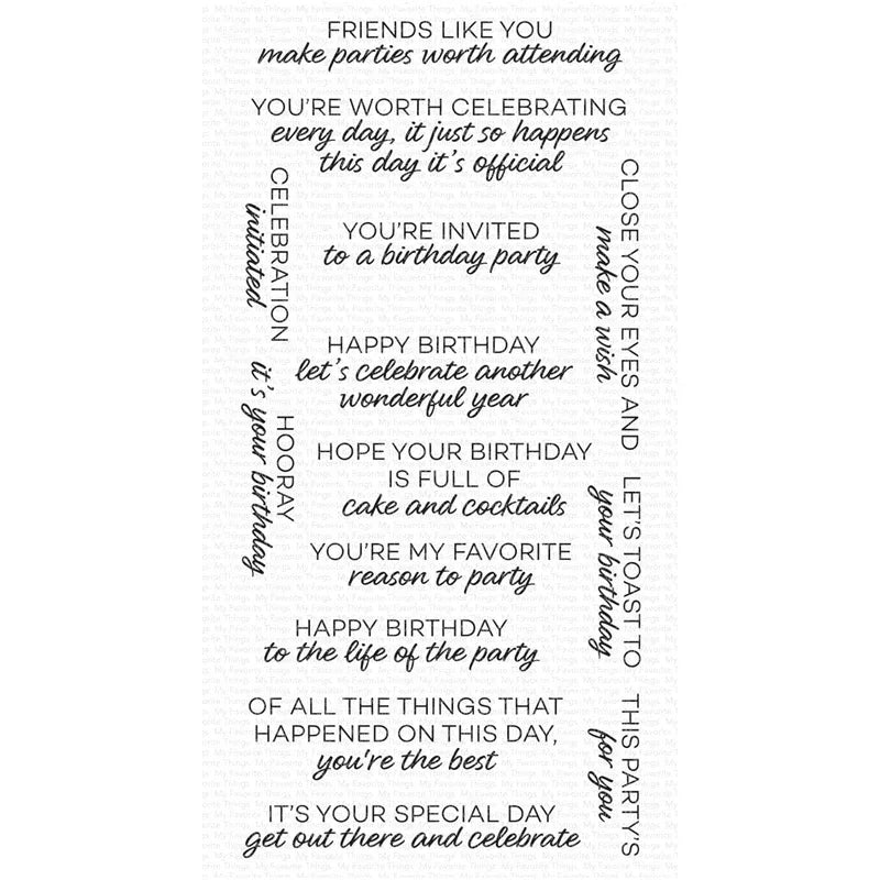 Party Decor Gift Galore Cutting Dies Clear Stamps Scrapbooking for July 2022 New Paper Making Words Embossing Frames Card Set Good Vibrations