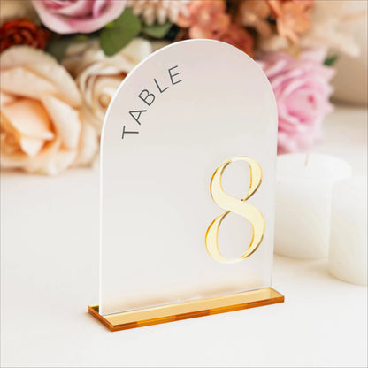 Frosted Arch Acrylic Table Numbers Table Signs Wedding Table Decor Wedding Signage Black Table Numbers Wedding Reception Decor Good Vibrations