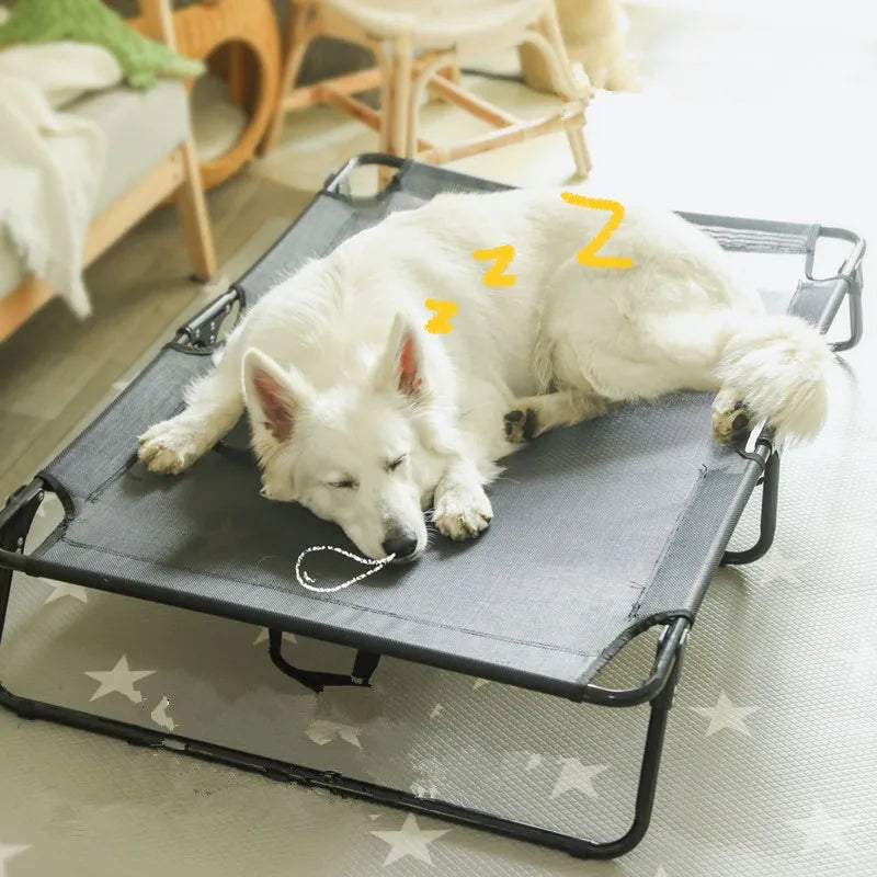 Dogs Bed Anti-moisturizing Chew Proof Dog Bed Breathable Dog Beds for Large Dogs Foldable Camping Sleeping Hanging ground Kennel Good Vibrations