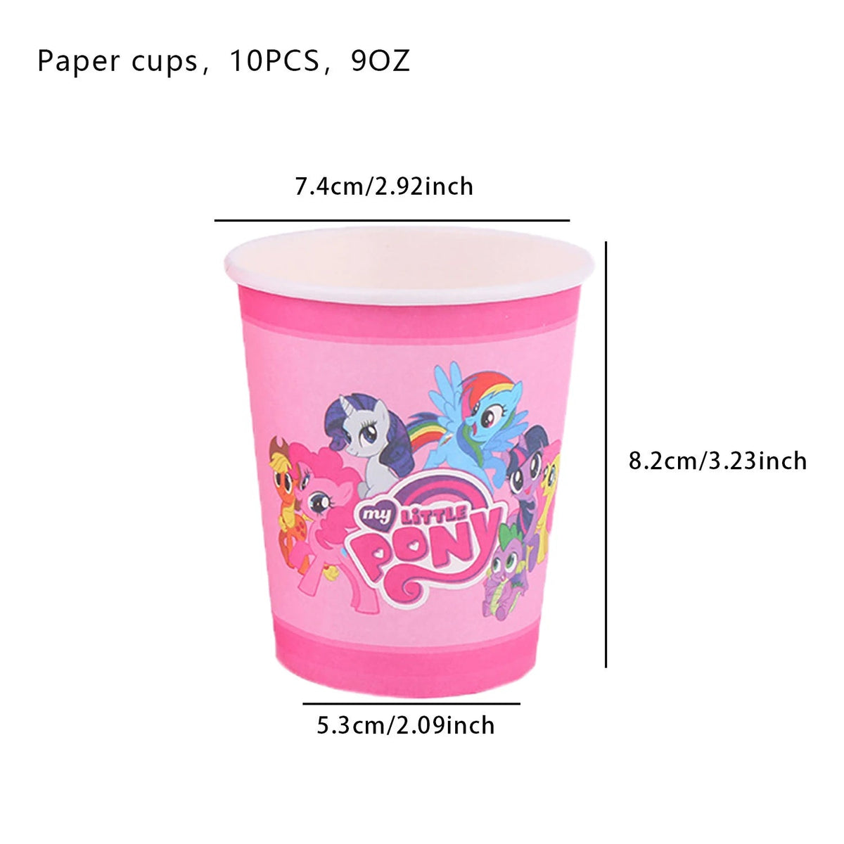 My Little Pony themed children's birthday party supplies, girls' first birthday tablecloth, tableware, paper cups, flag-raising Good Vibrations