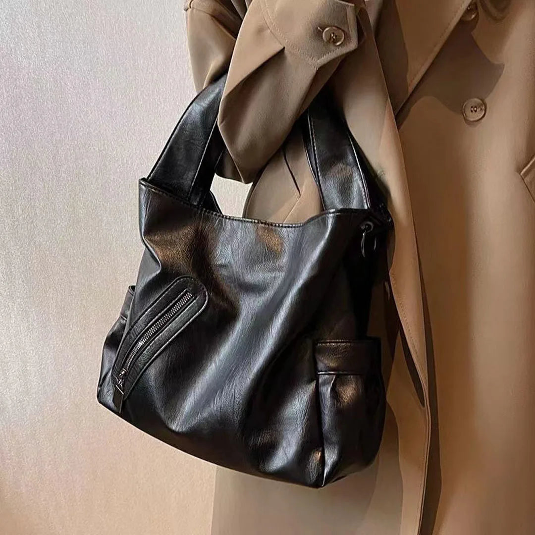 New Large Capacity Shoulder Bag for Women's Fashion Versatile Texture Elegant Temperament Handbag Advanced Sensory Qintuote Bag Good Vibrations