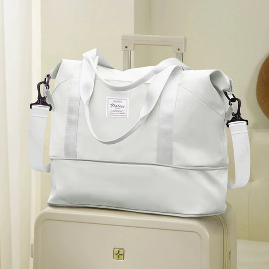 Expandable Travel Duffle Bag for Women Carry On, Weekender Overnight Shoulder Bag,Gym Tote Bag Wet Pocket Delivery Hospital Bag Good Vibrations