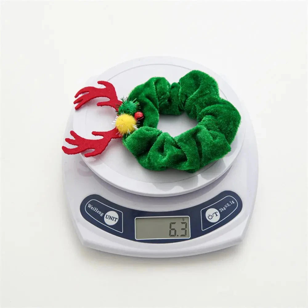 Halloween Festival Hair Accessories Cloth Christmas Elastic Hair Bands Ponytail Holder Women Hair Rope Flannel Scrunchies Good Vibrations