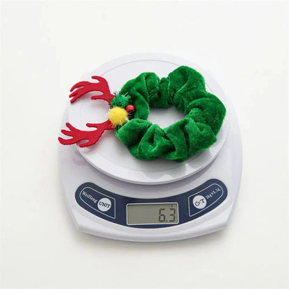 Halloween Festival Hair Accessories Cloth Christmas Elastic Hair Bands Ponytail Holder Women Hair Rope Flannel Scrunchies Good Vibrations