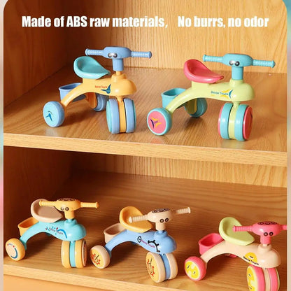 Small Tricycle Assembly Tricycle Toy Creative Inertia Tricycle Push And Go Vehicle For Boys And Girls Fine Motor Skill Toy Car Good Vibrations