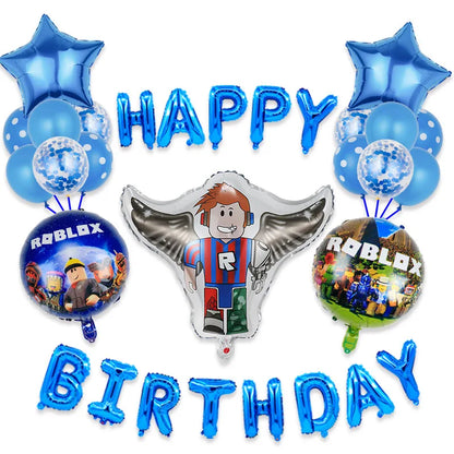 ROBLOX Birthday Foil Balloons Set Cartoon Party Decoration Supplies Baby Shower Favor Game Gift Number Balloon Boy Toy diy Good Vibrations