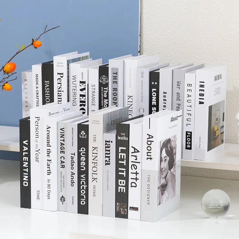 Modern fake book ornament Nordic light luxury simulation book living room home store decoration photo props book case box Good Vibrations