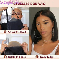 Glueless Bob Hair Wig Human Hair Ready To Wear Straight Transprent 4x4 Lace Closure Wigs For Women Glueless Wigs Human Hair Good Vibrations