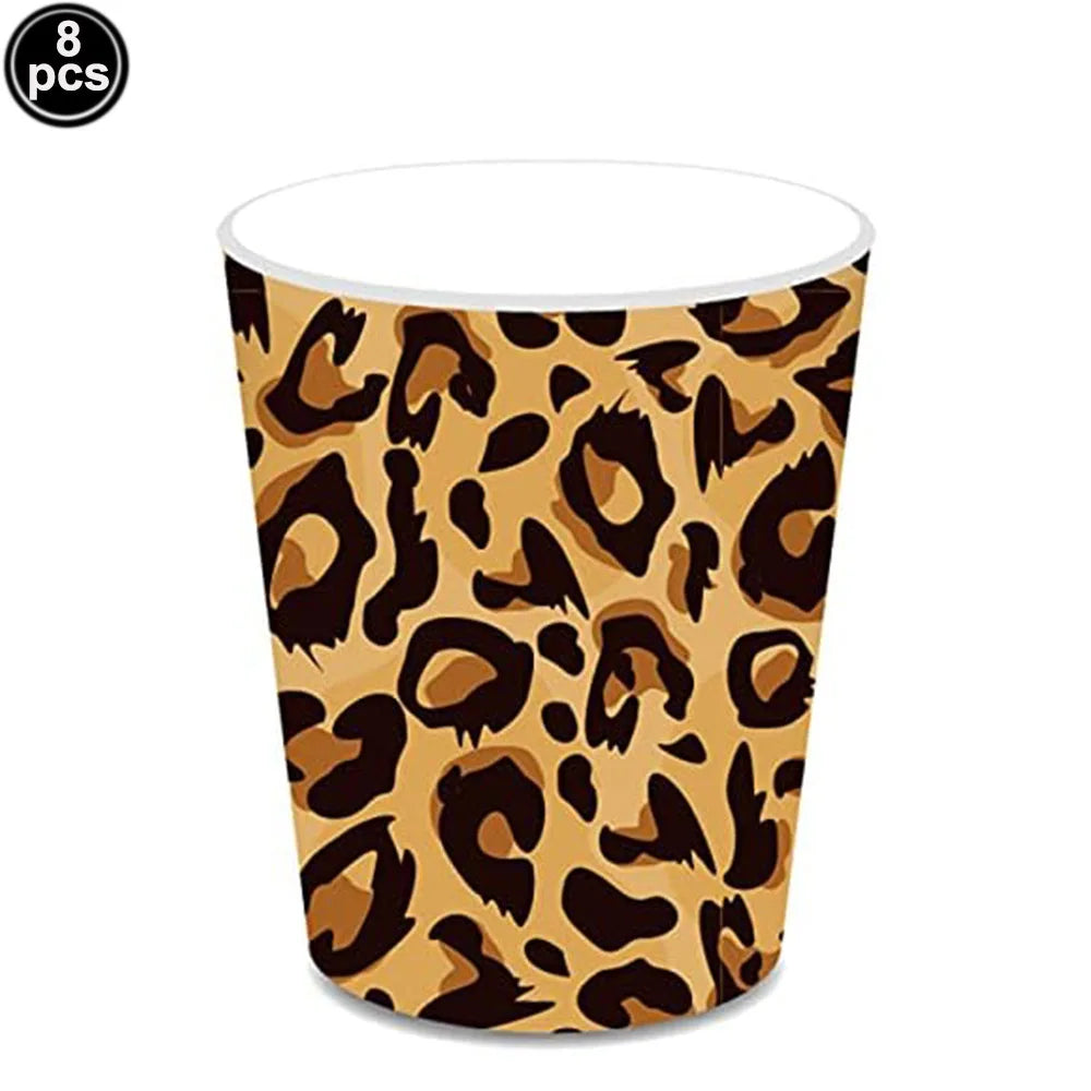 Jungle Animal Print Party Paper Plates Tiger Giraffe Leopard Disposable Plate Kids Birthday Decor Safari Themed Party Supplies Good Vibrations