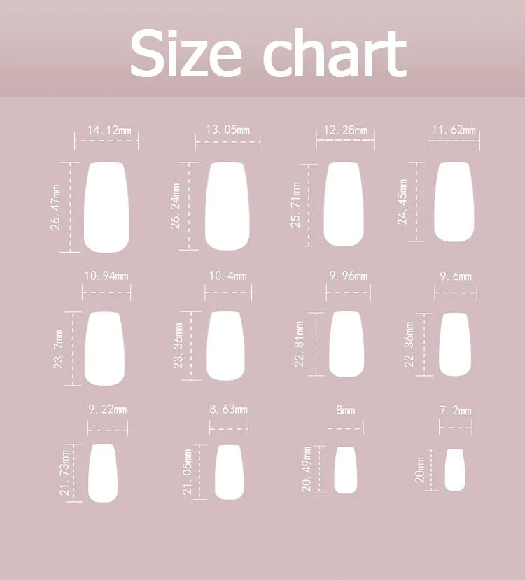 Black Leopard Print Light Yellow French Red Flowers Fake Nails Fashion Detachable Finished False Nails Press on Nails with Glue Good Vibrations