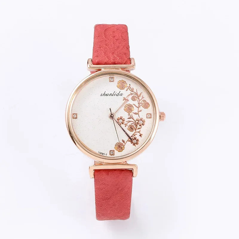 Fashion Butterfly Women Watches 2025 Simple Brown Quartz Watch Vintage Leather Ladies Wristwatches Clock часы женские наручные Good Vibrations