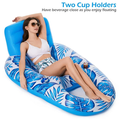 Inflatable Pool Float Adult - Pool Floaties Lounger Floats Raft Floating Chair Water Floaties for Swimming Pool Lake Lounge Floa Good Vibrations