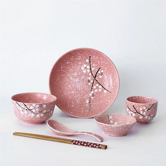Japanese Style Ceramic Tableware Set Household Cutlery Creative Ceramic Dinnerware dining table dish set dinner set eco friendly Good Vibrations