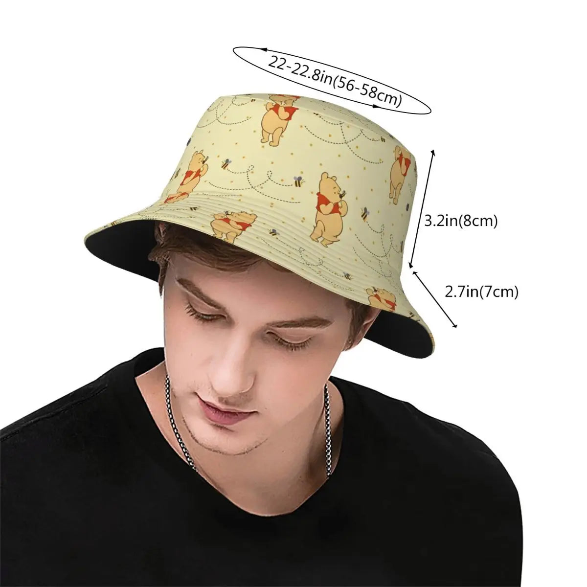 Vocation Getaway Headwear Winnie The Pooh Merch Bucket Hat Unique Women Men Sun Bob Hats Good Vibrations