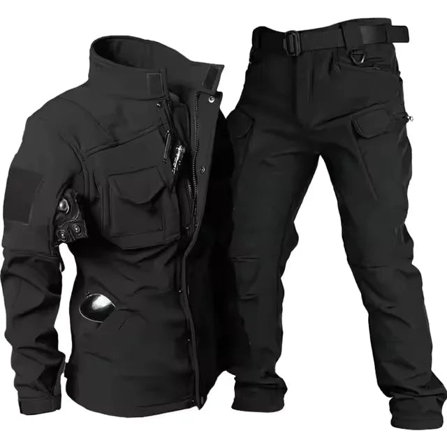 Waterproof Shark Skin Tactical Sets Mens Thicken Fleece New Soft Shell Combat Jackets+windproof Warm Cargo Pant 2 Piece Set Good Vibrations