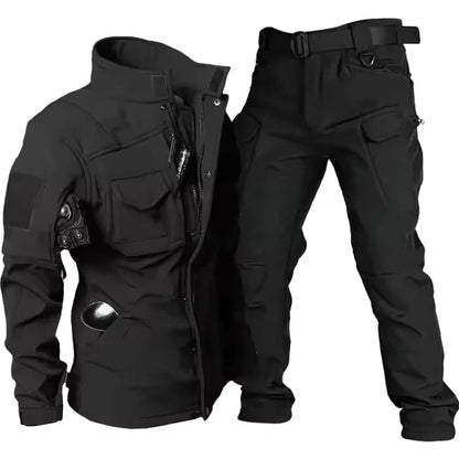 Waterproof Shark Skin Tactical Sets Mens Thicken Fleece New Soft Shell Combat Jackets+windproof Warm Cargo Pant 2 Piece Set Good Vibrations