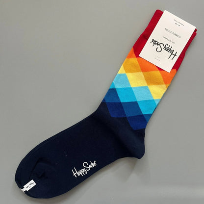 Cotton Happy Socks Men's Classic Crew Sock Shoe Size 10 - 13 Soft Good Vibrations