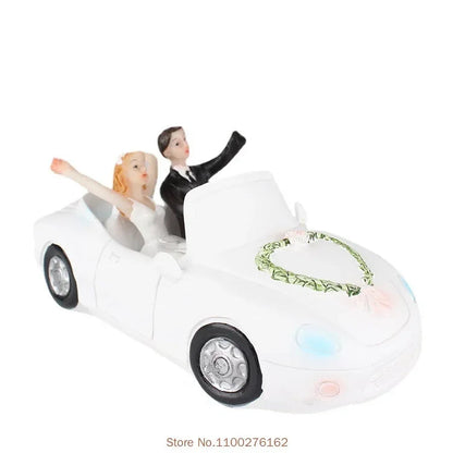 Funny Wedding Cake Toppers Dolls Romantic Bride And Groom Figurines Stand Topper Decoration Supplies Marry Resin Figurine Good Vibrations