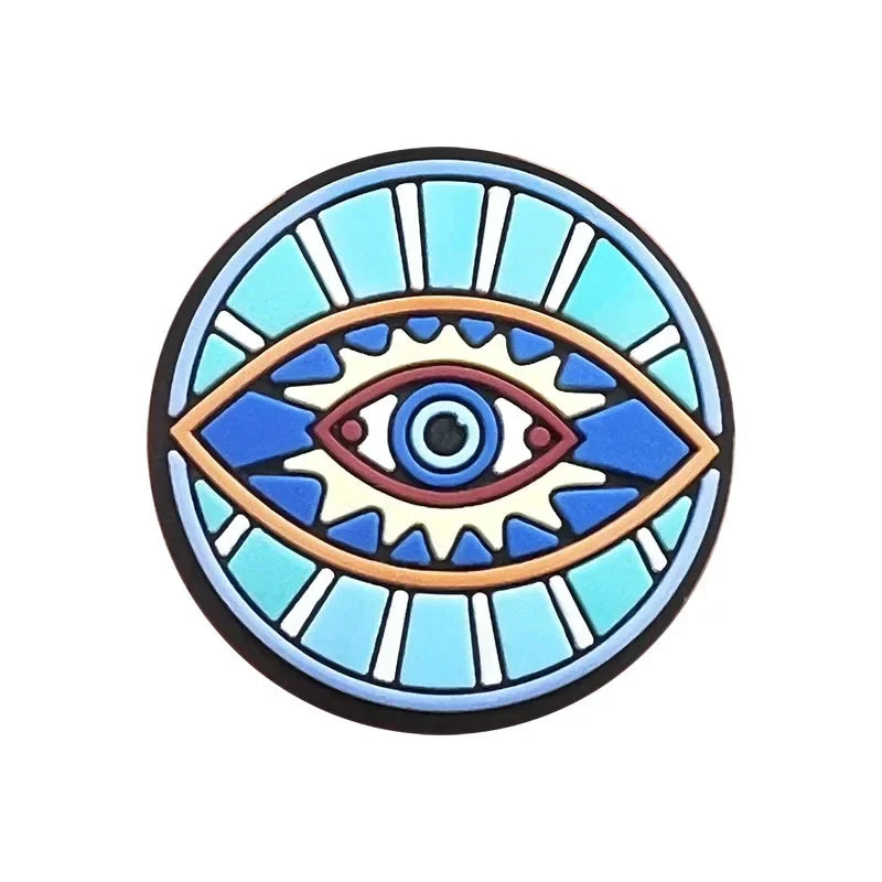 Shoe Charms for Crocs Accessories
 Blue Eyes Shoes Charm for Croc Decorations Pins Men Accessory Jeans Woman Clogs Clips Badges Good Vibrations