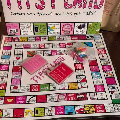 Tipsy Land Party Board Game, Fun Drinking Game for Friends Good Vibrations