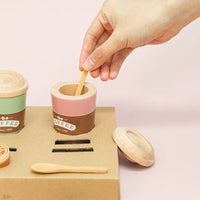 Role Pretend Play Children Simulation Creative Coffee Set Early Educational Afternoon Tea Role Playing Toys for Kids Wooden Toy Good Vibrations