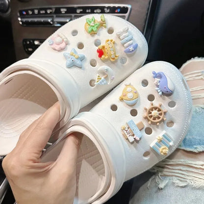 11Pcs/Set Hot Sale Shoe Charms for DIY Cartoon Ocean Decoration Buckle for Garden shoes Accessories Kids Party Girls Gift Good Vibrations