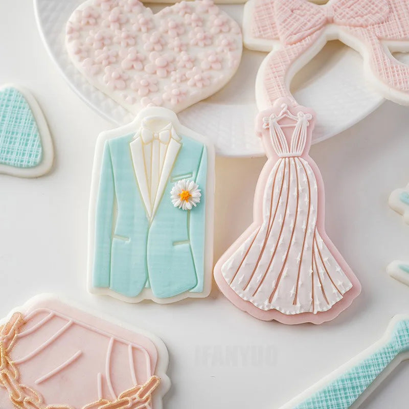 Western Style Wedding Sugar Cookies Mold Valentine's Day Engagement Dessert Table Decoration Cake Molds DIY Baking Cookie Tools - Good Vibrations