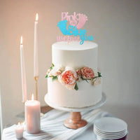Glitter Blue Or Pink Cake Toppers Gender Reveal Party Cake Decorations Pink Blue He or She Supplies Birthday Party Cake Flags Good Vibrations