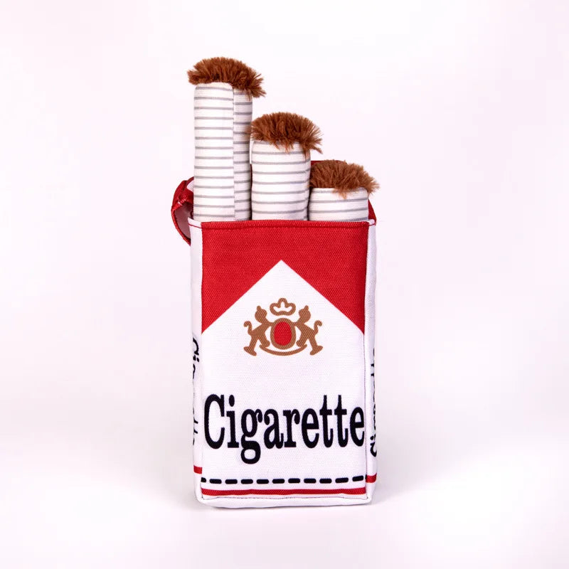 Cigarettes Dog Toy Imitation Cigar Chew Toy Interactive Plush Dog Chew Toy Funny Stuffed Dog Toys Novelty for Chewing Teething Good Vibrations