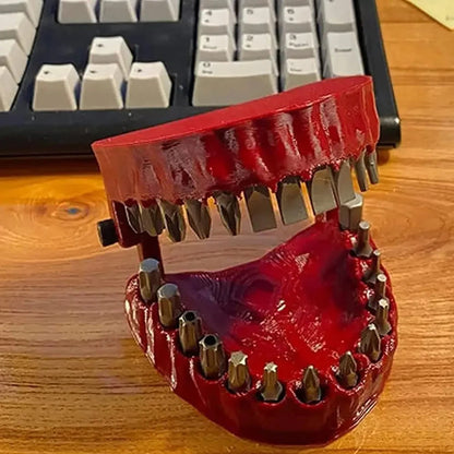 Funny Denture Drill Bit Holder for Screwdriver Teeth Model Screwdriver Bit Holder Fits 1/4 Inch Hex Bit Drive Bit Adapter Tools Good Vibrations