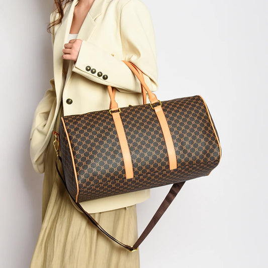 Women's Classic Boston Handbag Large Capacity Elegant Travel Duffle Bags for Women Weekend Luggage Travel Shoulder Bag Good Vibrations