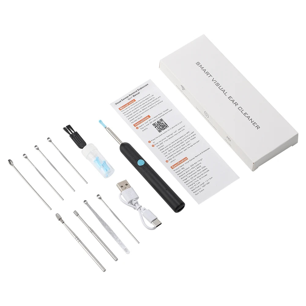 Wireless Visual Ear Wax Removal Safe Endoscope Earpick with Camera 500W Pixel Luminous Otoscope Ear Cleaning Tools Good Vibrations
